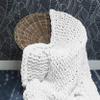 Adyrescia Chunky Knit Blanket Throw | 100% Hand Knit with Jumbo Chenille Yarn (50"x60", Bright White) view 2