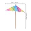 50 Pcs Rainbow Umbrella Toothpick Cocktail Dessert Picks Cocktail Umbrella Parasols Picks Cocktail Stick Cupcake Wooden Pool Party view 2