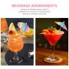 50 Pcs Rainbow Umbrella Toothpick Cocktail Dessert Picks Cocktail Umbrella Parasols Picks Cocktail Stick Cupcake Wooden Pool Party view 3