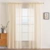 MIULEE 2 Panels Solid Color Sheer Window Curtains Elegant Window Voile Panels/Drapes/Treatment for Bedroom Living Room (54 X 108 Inches Cream Beige) view 1