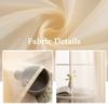MIULEE 2 Panels Solid Color Sheer Window Curtains Elegant Window Voile Panels/Drapes/Treatment for Bedroom Living Room (54 X 108 Inches Cream Beige) view 3