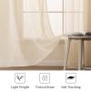 MIULEE 2 Panels Solid Color Sheer Window Curtains Elegant Window Voile Panels/Drapes/Treatment for Bedroom Living Room (54 X 108 Inches Cream Beige) view 4