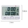 HHWKSJ Digital Kitchen Timer with Mute/Loud Alarm Switch ON/Off Switch, 12 Hour Clock & Alarm, Memory Function Count Up & Count Down for Kids Teachers Cooking, Large LCD Display view 2