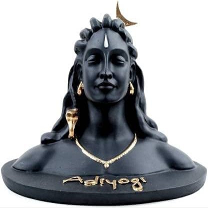 SHN SAENT Adiyogi Shiva Statue for Car Dashboard, Pooja & Gift, Mahadev Murti/Idol, Shankara for Home & Office Decore, Matte Black | Made in India, White