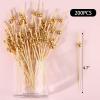 200 PCS Gold Cocktail Picks 4.7 Inch Fancy Toothpicks for Appetizers Bamboo Cocktail Sticks Skewers for Party Decoration, Appetizers, Drinks, Fruits(Gold) view 2