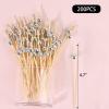200PCS Silver Pearl Cocktail Picks 4.7" Long Fancy Toothpicks Silver Pearl Food Picks Decorative Bamboo Food Picks for Appetizers Fruits Party Favor view 2