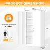 INTERGREAT White Metal Storage Cabinet Doors, 72" Locking Steel Storage Cabinet with Shelves, Tall Metal Cabinet Lockable Steel Cabinets for Home Office view 3