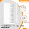 INTERGREAT White Metal Storage Cabinet Doors, 72" Locking Steel Storage Cabinet with Shelves, Tall Metal Cabinet Lockable Steel Cabinets for Home Office view 4