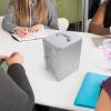 Smartphon Clear Cell Phone Locker Box: Mobile Phone Jail 8- Slots Cell Phones Prison Safe Smartphone Holder case for Classroom Home Table Office Kids Storage Box view 2