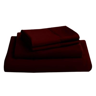 LuckShree King Giza Sheet Set- 100% Organically Grown Giza Egyptian Cotton, 4-Piece 15-inch Deep Pockets Ultra Soft Sheets - Wine