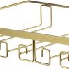 Adjustable Wine Glass Rack Under Cabinet, 2 Row Wine Glass Holder Stemware Rack Hanger, Under Shelf Stemware Storage Rack For Cupboard Kitchen Bar, Can Hang 4-6 Cups (25*22.5*5cm) ( Color : Gold ) view 3