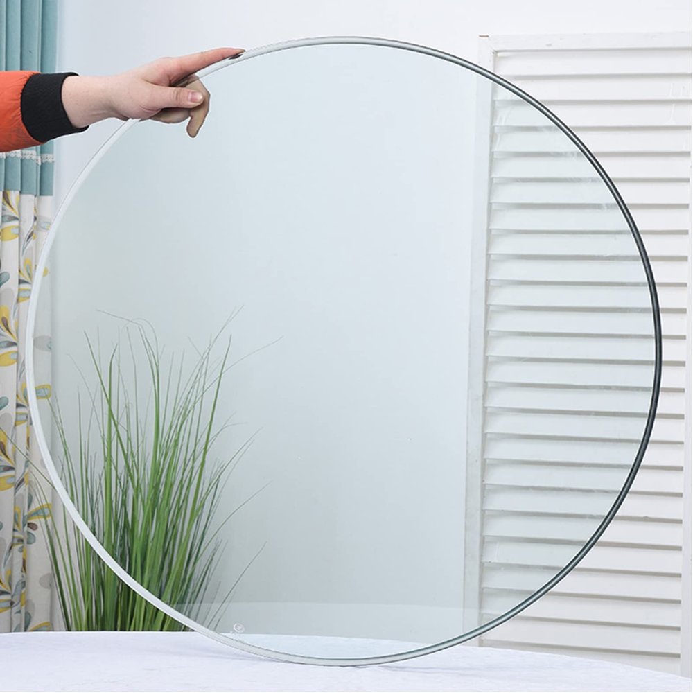 KDLKCT6 Tempered Glass Table Top 16 to 32 Inch 1/3" Thick, Round Clear Plate Glass, Polished Edge, Easy to Install, with Suction Cup, High Temperature Resistance - Dining Table Glass Table Top