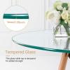 KDLKCT6 Tempered Glass Table Top 16 to 32 Inch 1/3" Thick, Round Clear Plate Glass, Polished Edge, Easy to Install, with Suction Cup, High Temperature Resistance - Dining Table Glass Table Top view 2