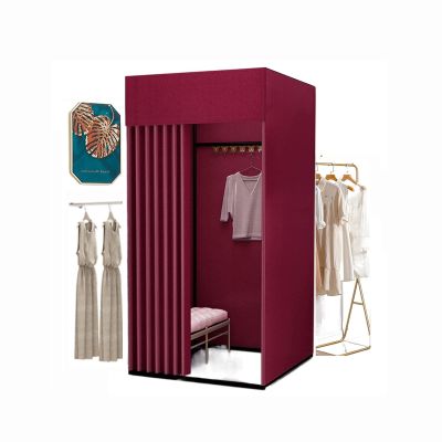 Dressing Room Clothing Store Fitting Room Changing Room Divider Includes Shade, Rail And Hook For Office Privacy Partition Curtain Theater Tailor Shop ( Color : Small , Size : 100x100x200cm )