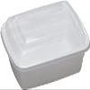 28 oz. White Rectangular Microwavable Container with Clear Lid, Bento Lunch Box, Plastic Take-Out Food Containers (Case of 150) view 1