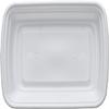 28 oz. White Rectangular Microwavable Container with Clear Lid, Bento Lunch Box, Plastic Take-Out Food Containers (Case of 150) view 3