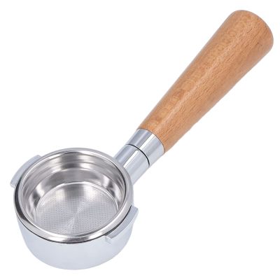 51mm/58mm Bottomless Portafilter, Ultrafine Filtration Professional Portafilter Holder with Beech Wood Handle for Expobar(58 Beech B)