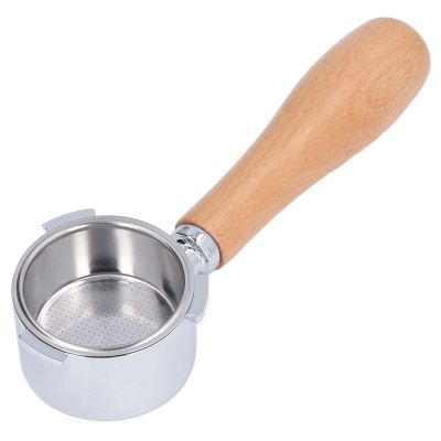 51mm/58mm Bottomless Portafilter, Ultrafine Filtration Professional Portafilter Holder with Beech Wood Handle for Expobar(51 Beech A)