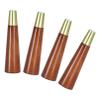 LUOFDCLDDD Furniture LegsPack of 4 Wood,Solid Wood DIY Sofa Legs,Tv Cabinet Legs with Gold Brass Base,Kitchen Feet,for Couch,Ottoman,Desk,Coffee Tables,Walnut,with Mounting Plate and Screws/Straight view 1