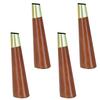 LUOFDCLDDD Furniture LegsPack of 4 Wood,Solid Wood DIY Sofa Legs,Tv Cabinet Legs with Gold Brass Base,Kitchen Feet,for Couch,Ottoman,Desk,Coffee Tables,Walnut,with Mounting Plate and Screws/Slanted/ view 1