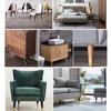 LUOFDCLDDD Furniture LegsPack of 4 Wood,Solid Wood DIY Sofa Legs,Tv Cabinet Legs with Gold Brass Base,Kitchen Feet,for Couch,Ottoman,Desk,Coffee Tables,Walnut,with Mounting Plate and Screws/Slanted/ view 4