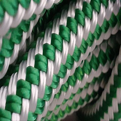 1/2 x 200 ft. Double Braid-Yacht Braid Polyester Rope Hank. Green/White