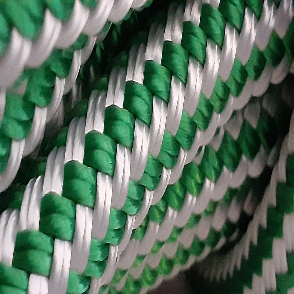 1/2 x 200 ft. Double Braid-Yacht Braid Polyester Rope Hank. Green/White