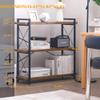 HCHQHS Bookshelf, 3-Tier Industrial Bookcase, Rustic Open Book Shelf, Wood and Metal Horizontal Bookshelves view 3