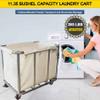 Laundry Cart Commercial,11.35 Bushel Large Industrial Rolling Laundry Hamper with 4 Inch Wheels,Home Heavy Duty Laundry Baskets with Stainless Steel Frame, 260 LBS Load view 4