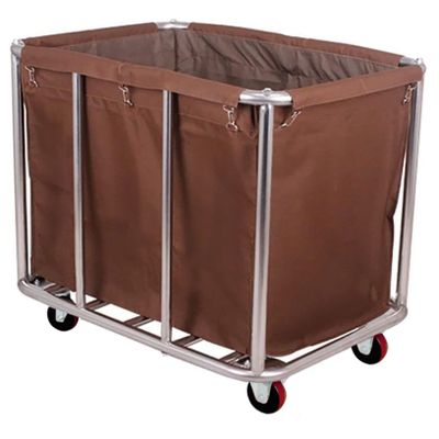Commercial Laundry Cart with Wheels, Large Industrial Rolling Laundry Basket,Stainless Steel Heavy Duty Commercial Laundry Hamper with Waterproof Lning,Utility Cart, 260 LBS Load,11.35 Bushel