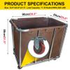 Commercial Laundry Cart with Wheels, Large Industrial Rolling Laundry Basket,Stainless Steel Heavy Duty Commercial Laundry Hamper with Waterproof Lning,Utility Cart, 260 LBS Load,11.35 Bushel view 2