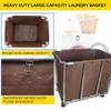 Commercial Laundry Cart with Wheels, Large Industrial Rolling Laundry Basket,Stainless Steel Heavy Duty Commercial Laundry Hamper with Waterproof Lning,Utility Cart, 260 LBS Load,11.35 Bushel view 4