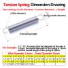 Industrial Construction Machinery Tension Spring Point Tension Spring Coil Tension Spring Pull Spring Rebound Spring Wire Diameter 1.2mm Outer Diameter 12mm (Length : 140mm (1Pcs)) view 3