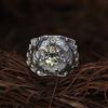 JUNTEN Sterling Silver Feng Shui Pixiu Rings for Men Wealth Lucky Fortune Ring Jewelry Open Adjustable view 2