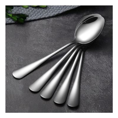 Small Soup Spoon Long Handle Mixing Spoon Ice Cream and Honey Spoon Stainless Steel Spoon Friends Gift Spoon Spoon Suitable for Home Office and Outdoor Use 5 Pieces Coffee Spoon (Color : B)