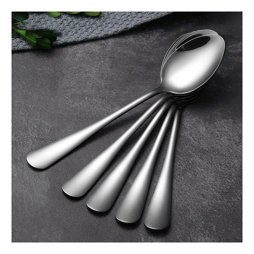Small Soup Spoon Long Handle Mixing Spoon Ice Cream and Honey Spoon Stainless Steel Spoon Friends Gift Spoon Spoon Suitable for Home Office and Outdoor Use 5 Pieces Coffee Spoon (Color : B)