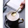 Small Soup Spoon Creative Metal Coffee Spoon Stainless Steel Dessert Small Round Spoon Golden Stirring Spoon Spoon Family Use Soup Spoon Spoon 4 pieces Coffee Spoon (Color : Black) view 3