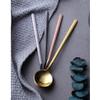 Small Soup Spoon Creative Metal Coffee Spoon Stainless Steel Dessert Small Round Spoon Golden Stirring Spoon Spoon Family Use Soup Spoon Spoon 4 pieces Coffee Spoon (Color : Black) view 4