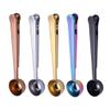 Small Soup Spoon Stainless Steel Digging Spoon Fruit Dessert Spoon Food Bag Sealing Clip Thickened Long-handled Soup Spoon Coffee Spoon (Color : A, Size : 5 Pieces) view 1