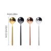 Small Soup Spoon Creative Metal Coffee Spoon Stainless Steel Dessert Small Round Spoon Golden Stirring Spoon Spoon Family Use Soup Spoon Spoon 4 pieces Coffee Spoon (Color : Pink) view 2