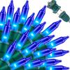 LAMPHOME Blue Christmas Lights,100Lights 19.6ft UL Certified Mini Bulb String Lights, Hanukkah Traditional Light for Outdoor Christmas Tree Garden Holiday Party Patio Wedding Garland Decor view 1