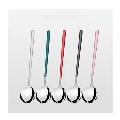 Small Soup Spoon Coffee Stirring Spoon Soup Spoons Stainless Steel Teaspoonn Eating Spoon Spion Cake Dessert Uppoon 5pieces Coffee Spoon (Color : A, Size : 5 pieces)