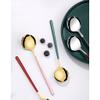Small Soup Spoon Coffee Stirring Spoon Soup Spoons Stainless Steel Teaspoonn Eating Spoon Spion Cake Dessert Uppoon 5pieces Coffee Spoon (Color : A, Size : 5 pieces) view 3