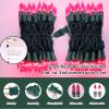 LAMPHOME Pink Christmas String Lights, 100 Count 19.6 FT Mini Valentine's Lights, Waterproof Pink Lights for Indoor Valentine's Day Garland Wedding Party Festival Xmas Tree Decoration view 2