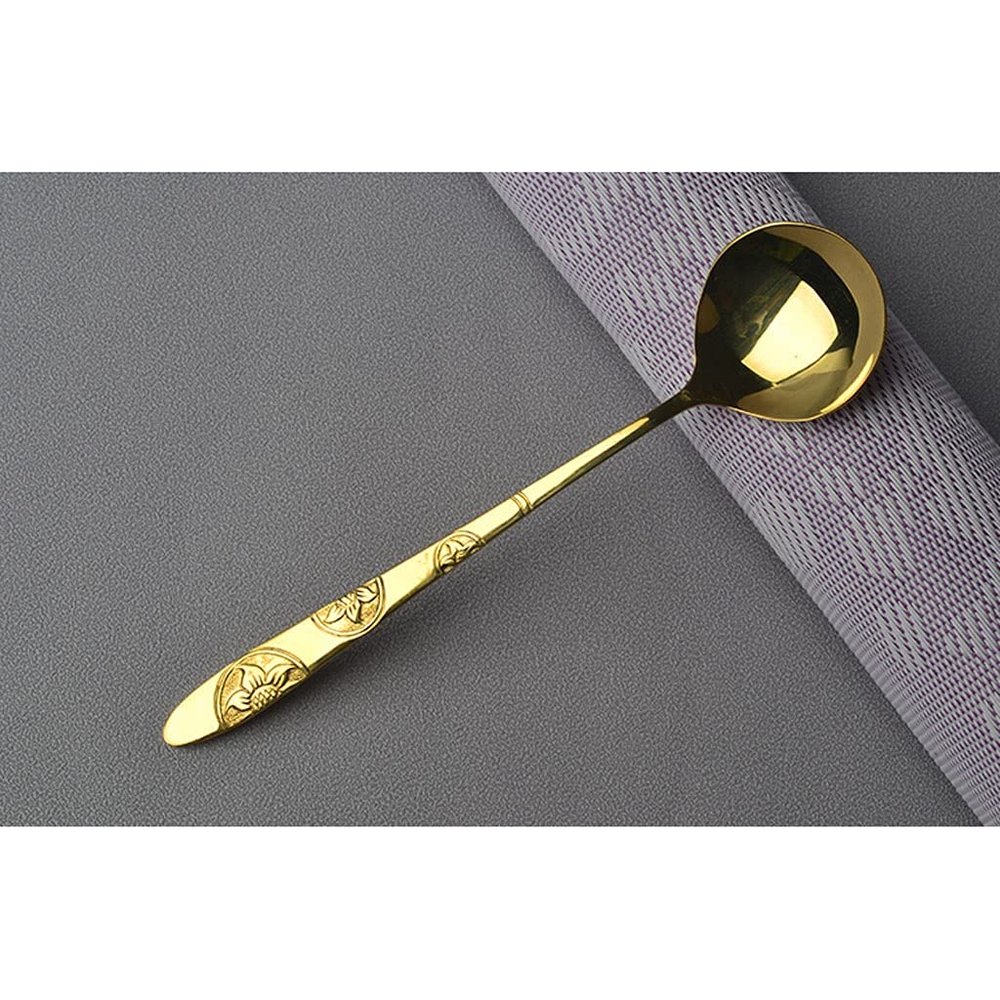 Small Soup Spoon Coffee Stirring Spoon Dessert Spoon Drinking Spoon Soup Spoon Suitable for Home Outdoor Office Coffee Spoon (Color : B)