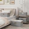 Yawinhe Fabric Storage Bins with Handles, Foldable Baskets for Shelves, Cubes with 3 Handles, Large Boxes for Clothes, Grey, 16.9''Lx11.8''Wx10.2''H, 6-Pack view 2