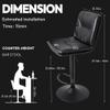 Aodrova Bar Stools Set of 2, Modern PU Leather Barstools Height Adjustable from 22" to 29",Bar Stool with Double Layer Thickened Cushion for Kitchen Counter Black view 3