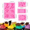Whaline 4 Pack Graduation Mini Fondant Molds Silicone Cap Diploma mould Congrats Grad Congratulations Candy Chocolate Mould for Party Soap Jelly Cake Cupcake Topper Decoration view 2