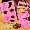 Whaline 4 Pack Graduation Mini Fondant Molds Silicone Cap Diploma mould Congrats Grad Congratulations Candy Chocolate Mould for Party Soap Jelly Cake Cupcake Topper Decoration view 3