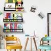 AZSKY Classic Nursery Book Shelves Black Wooden Floating Shelves Wall Bookshelf for Bathroom Decor Kitchen Spice Rack Organizer Kids Room 24 Inch Set of 3 view 2